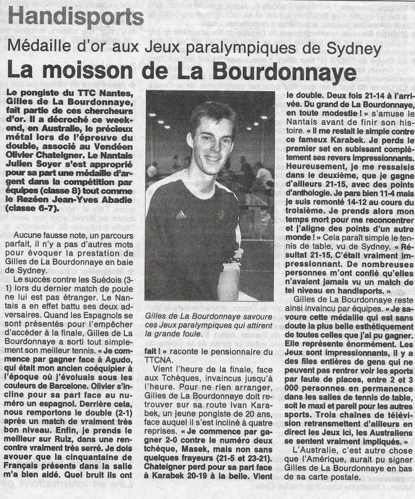 Gilles de la Bourdonnaye OF octobre 2000