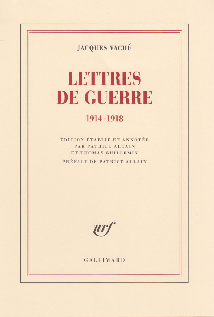 Jacques Vaché Gallimard couverture
